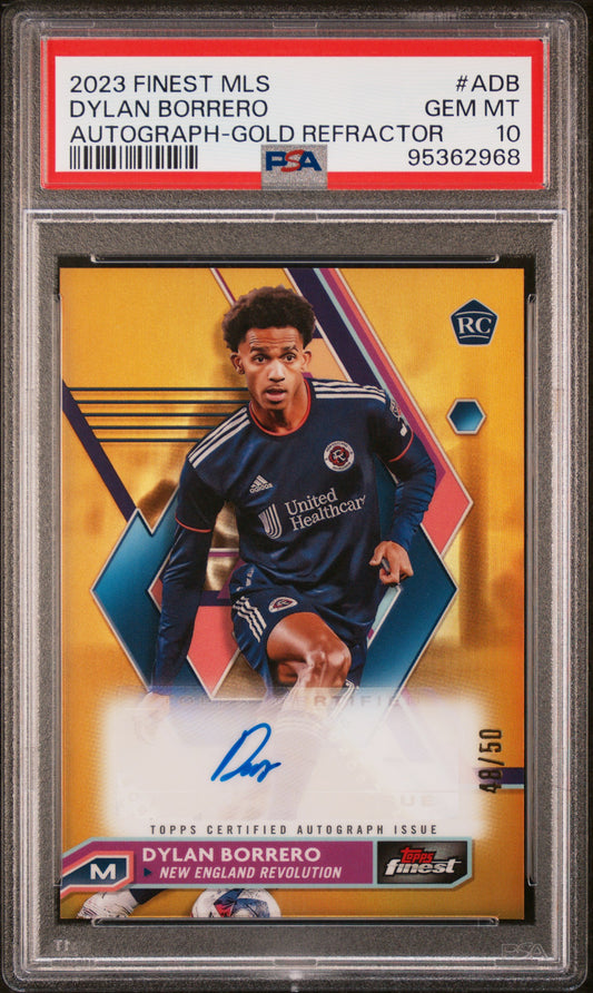 2023 Finest Dylan Borrero Gold Refractor Auto /50 PSA 10 RC