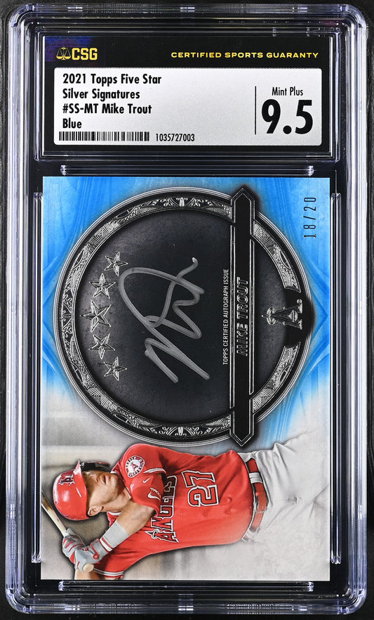 2021 Five Star Mike Trout Silver Auto /20 CSG 9.5