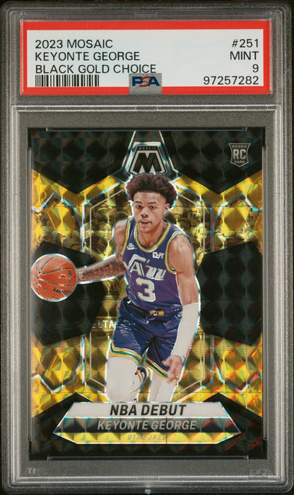 2023 Mosaic Keyonte George Black Gold Choice 3/8 PSA 9 RC