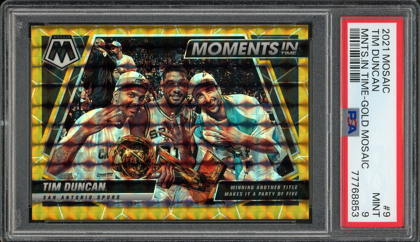 2021 Mosaic Tim Duncan Moments In Time Gold /10 Psa 9 #9