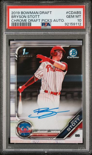 2019 Bowman Draft Bryson Stott 1st Auto Psa 10